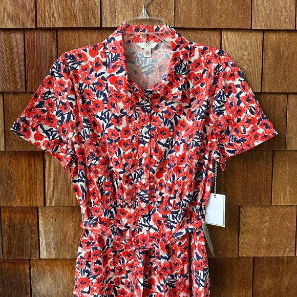 NWT 1901 Women Red & Blue Floral Shirt Dress Fit & Flare in Women's X-Large - Picture 11 of 12
